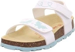 Superfit Fussbettpantoffel Sandale weiß/türkis (Junior)
