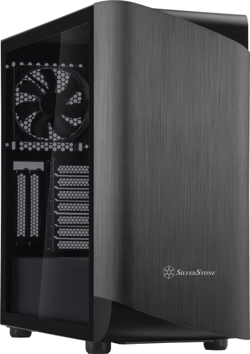 SilverStone Seta A1 Titanium, schwarz, Glasfenster