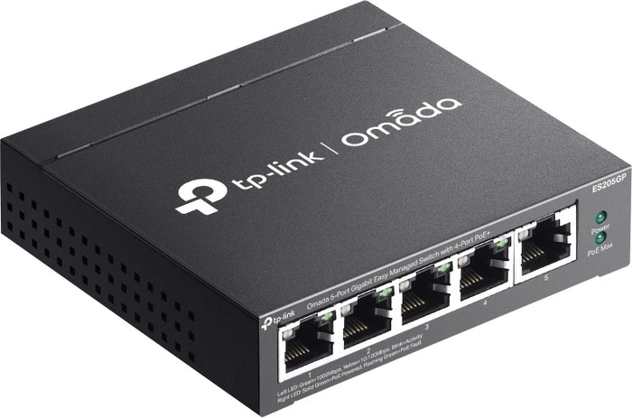TP-Link Omada ES205GP Desktop Gigabit Smart Switch, 5x RJ-45, 65W PoE+