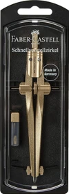 Faber-Castell Stream 2020 Schnellverstellzirkel, gold, Klarsichtetui