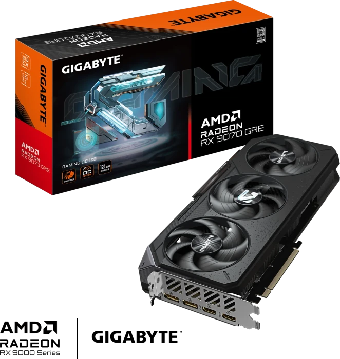 GIGABYTE Radeon RX 9070 GRE Gaming OC 12G, 12GB GDDR6, 2x HDMI, 2x DP