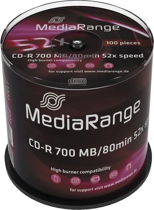 MediaRange CD-R 80min/700MB, 52x, 100er Spindel