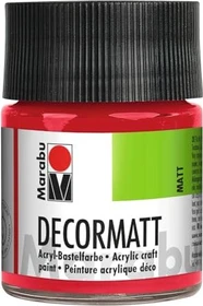 Marabu Decormatt Acryl Acrylfarbe, kirschrot, 50ml