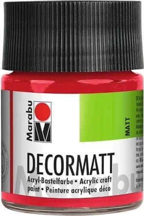 Marabu Decormatt Acryl Acrylfarbe, kirschrot, 50ml