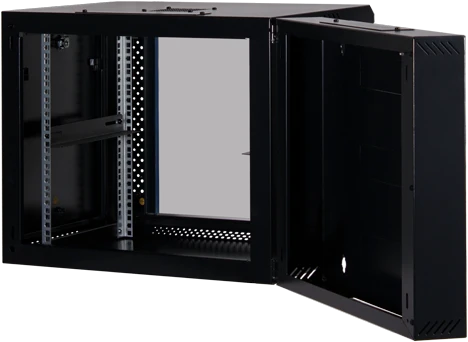 Rockstable 19" Wandschrank 9HE, Sicherheitsglastür, IP2X, schwarz, 600mm tief