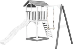 Axi Spielturm Beach Tower mit Schaukel und Rutsche grau/weiß