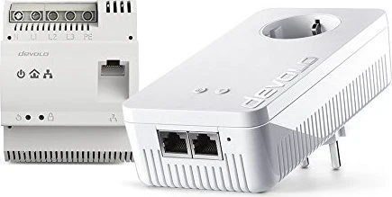 devolo dLAN 1200+ DINrail WiFi ac Starter Kit, Powerline/WLAN-Access Point und Powerline-Railmount-Adapter Set, 2er-Bundle