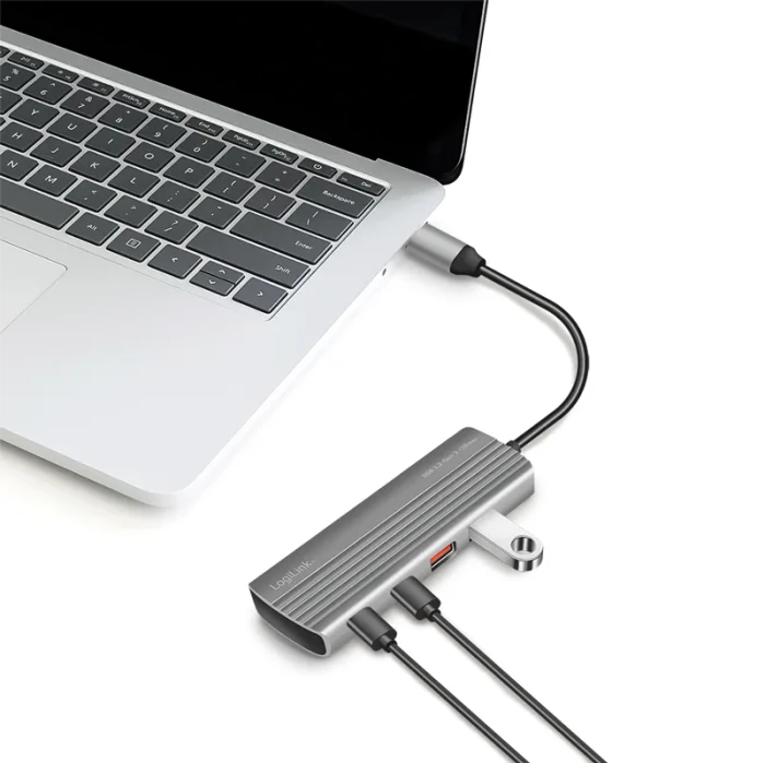 LogiLink Ultra-Slim USB-Hub, 5x USB-C 3.1/2x USB-A 3.1, USB-C 3.1 [Stecker]
