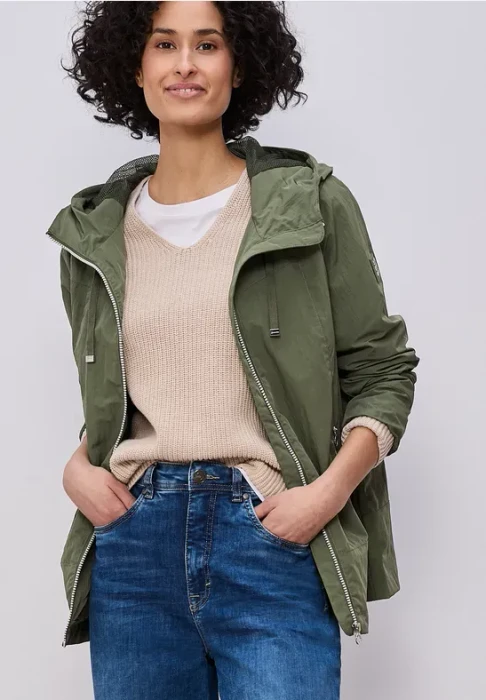 Street One Kapuze und Zipper Jacke dark vetiver green (Damen)