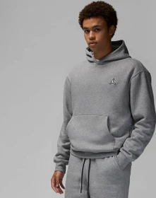 Nike Jordan Brooklyn Fleece Hoodie carbon heather/white