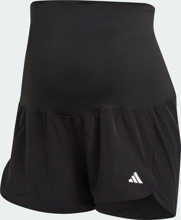 adidas Pacer Woven Stretch Training Umstandsmode Trainingshose kurz schwarz/weiß (Damen)