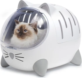 Catit PIXI Mio Katzenbett & Transportbox, weiß/grau/Motiv