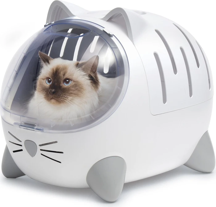 Catit PIXI Mio Katzenbett & Transportbox, weiß/grau/Motiv