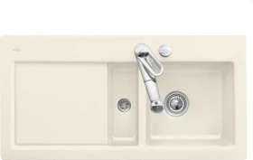 Villeroy & Boch Subway 60 Einbau Becken rechts mit Ablauffernbedienung ivory