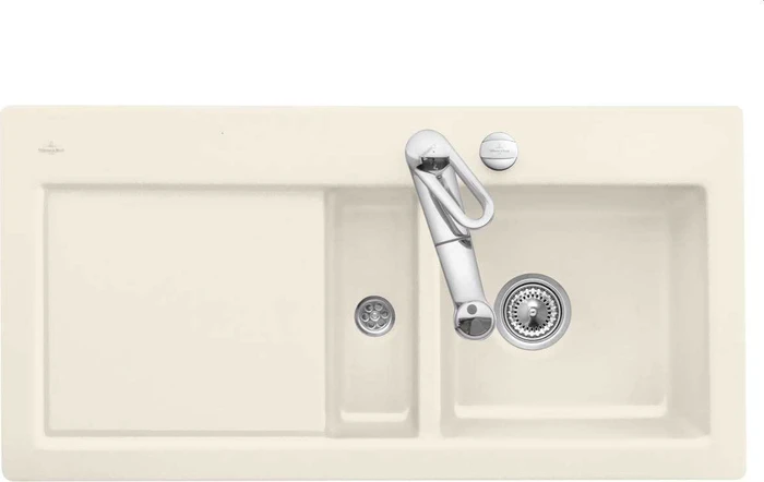 Villeroy & Boch Subway 60 Einbau Becken rechts mit Ablauffernbedienung ivory