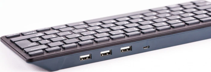 Raspberry Pi keyboard and hub, schwarz/grau, USB, DE (RPI-KEYB (DE)-BLACK/GREY)