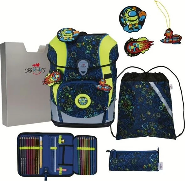 DerDieDas ErgoFlex Tiny Neon Crazy Schultaschen-Set, 5-tlg.