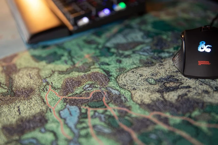 Konix Dungeons & Dragons XXL Faerun Map Mouse Pad, 800x460mm, Motiv blau/grün
