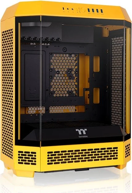 Thermaltake The Tower 600 Bumblebee, gelb/schwarz, Glasfenster