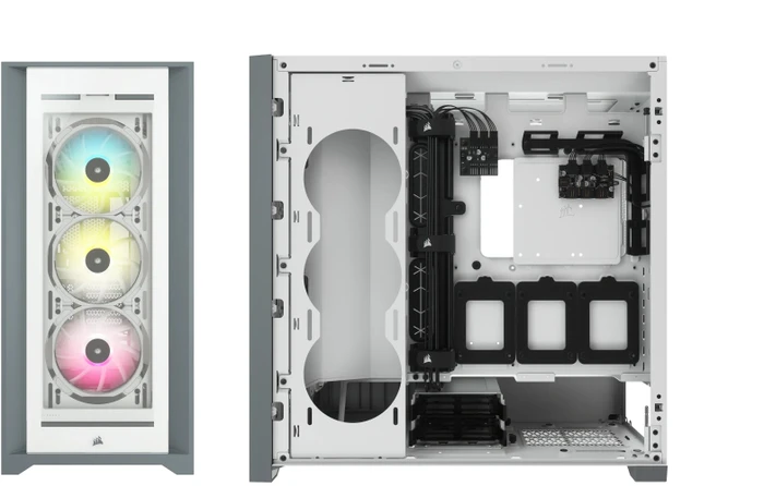 Corsair iCue 5000X RGB, weiß, Glasfenster