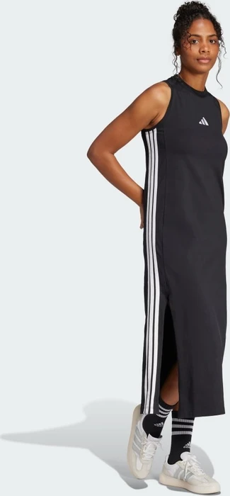 adidas Essentials 3-Streifen Long Racerback Kleid schwarz/weiß (Damen)