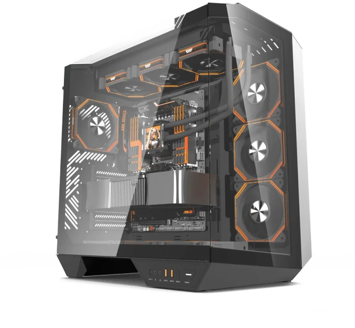 DarkFlash DY470 Shadow Black, inkl. 4x Lüfter, inkl. GPU-Halterung, Glasfenster