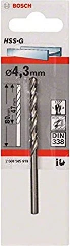 Bosch Professional HSS-G Spiralbohrer, 4.3x47x80mm, 1 Stück
