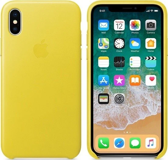 Apple Leder Case für iPhone X frühlingsgelb