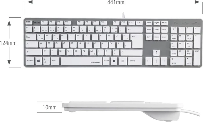 Hama Rossano Keyboard, USB, DE