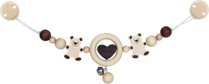 Heimess Kinderwagenkette Bär nature mit Clips