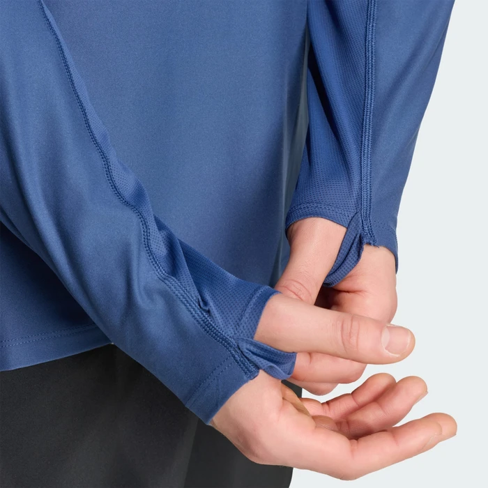 adidas Adi365 Iconic Half Zip Laufshirt langarm tech indigo/white (Herren)