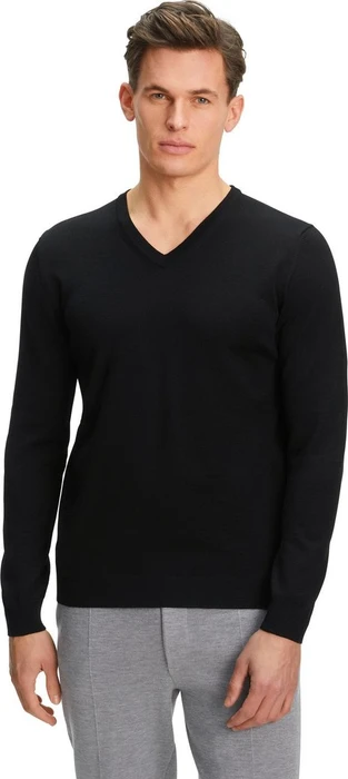 Falke Basic Apparel V-Ausschnitt Pullover schwarz (Herren)