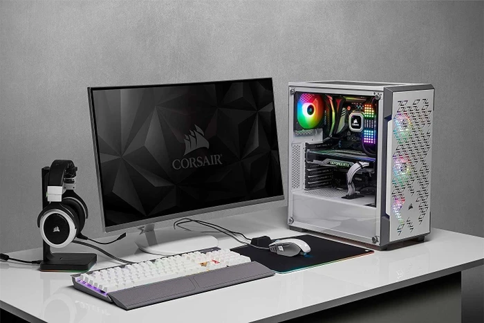 Corsair iCue 220T RGB Airflow, weiß, Glasfenster