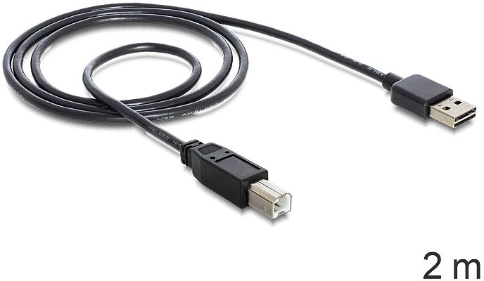 DeLOCK EASY-USB 2.0 Kabel, USB-A [Stecker] auf USB-B [Stecker], 2m