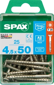 Spax Edelstahl rostfrei A2 4CUT T-STAR plus T20 Universalschraube, 4.5x50mm, 25 Stück
