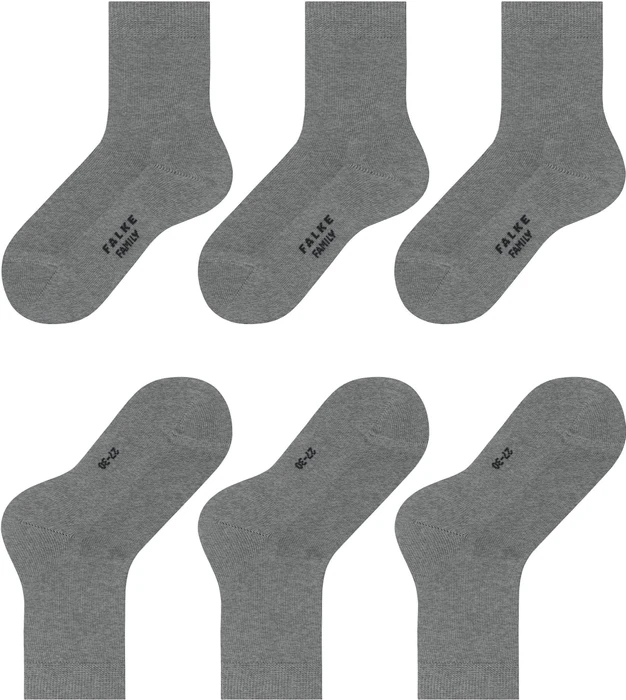 Falke Family Socken light greymel., 3 Paare (Junior)