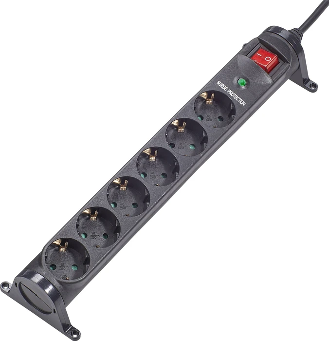 Renkforce 615F-CMB-S Überspannungsschutz-Steckdosenleiste, 6-fach, 1.5m, schwarz