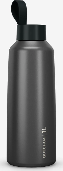 Quechua Alu Schraubverschluss Trinkflasche 1l grau