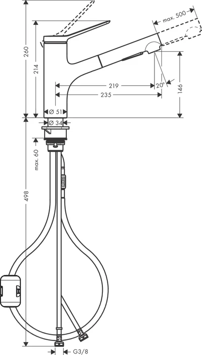 Hansgrohe Zesis M33 150 2jet ausziehbar chrom