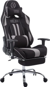 CLP Racing Limit V2 Stoff Gamingstuhl mit Fußstütze, schwarz/grau