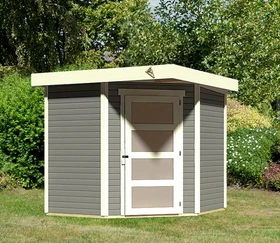 Karibu Schwandorf 5 Gartenhaus terragrau