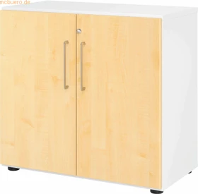 Hammerbacher Flügeltürenschrank V928T2, weiß/ahorn, Aktenschrank