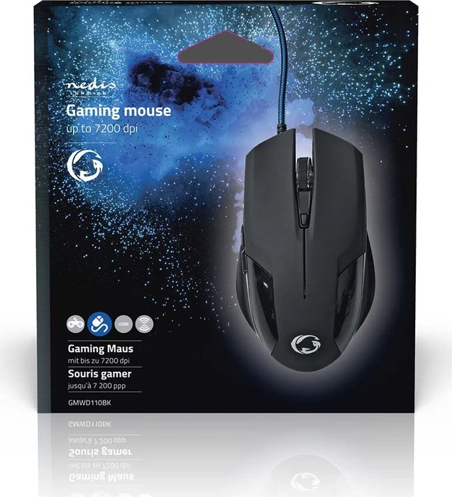 Nedis Gaming Mouse und Mousepad Set, schwarz, USB