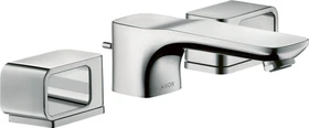 Hansgrohe Axor Urquiola 3-Loch Waschtischarmatur 50 mit Rosetten und Zugstangen-Ablaufgarnitur chrom