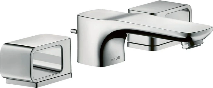 Hansgrohe Axor Urquiola 3-Loch Waschtischarmatur 50 mit Rosetten und Zugstangen-Ablaufgarnitur chrom