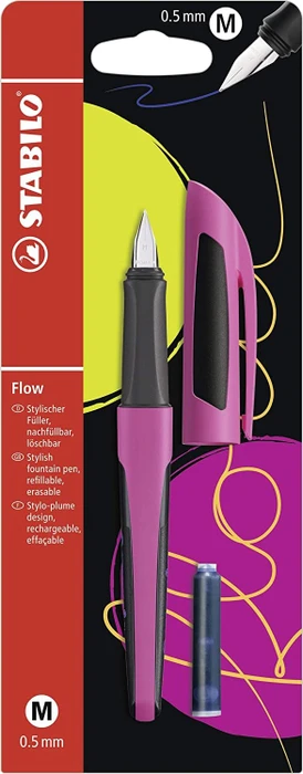 STABILO Flow SPORTY pink/schwarz, rechte Hand, mittel, Blister