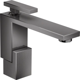 Hansgrohe AXOR Edge Einhebel-Waschtischmischer 130 mit Push-Open Ablaufgarnitur diamantschliff polished black chrome