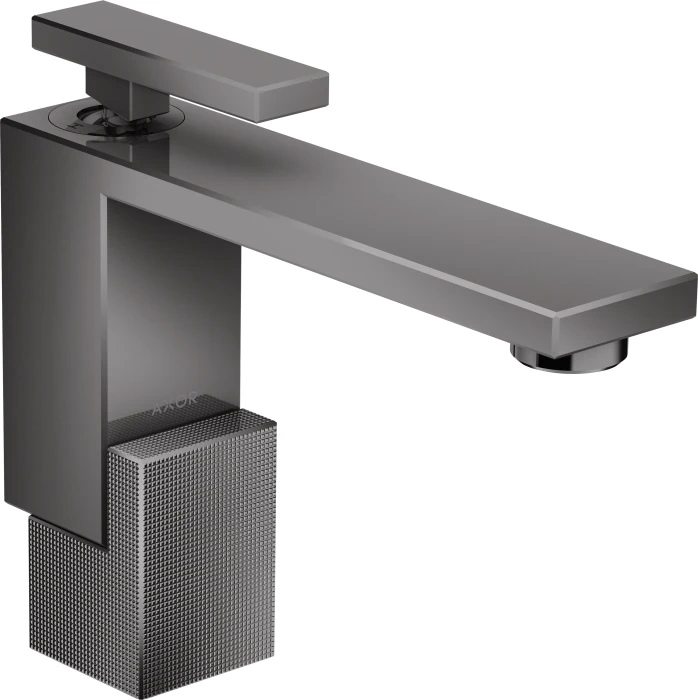 Hansgrohe AXOR Edge Einhebel-Waschtischmischer 130 mit Push-Open Ablaufgarnitur diamantschliff polished black chrome