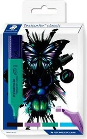 Staedtler Textsurfer classic 364 "cool & cute" schwarz/blau/türkis/grün, 4er-Pack, Kartonbox