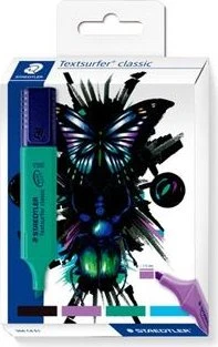 Staedtler Textsurfer classic 364 "cool & cute" schwarz/blau/türkis/grün, 4er-Pack, Kartonbox